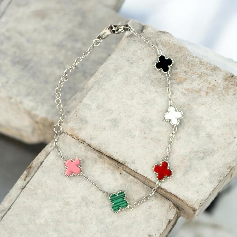 Multicolor Clover Charm Bracelet - Women Jewelry